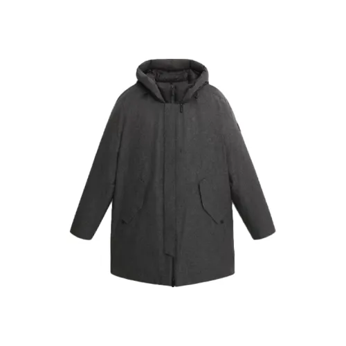 WOOLRICH Серый Мужской Пуховик