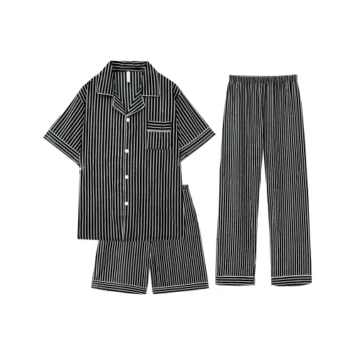 Qiao Ni Tong Пижамный комплект Мужской Cool Вертикальные полосы