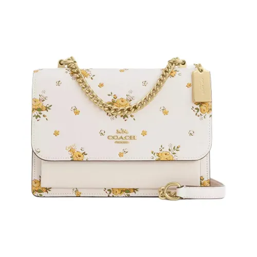 COACH Гладкая кожа сумка через плечо маленькая женская мел разноцветная