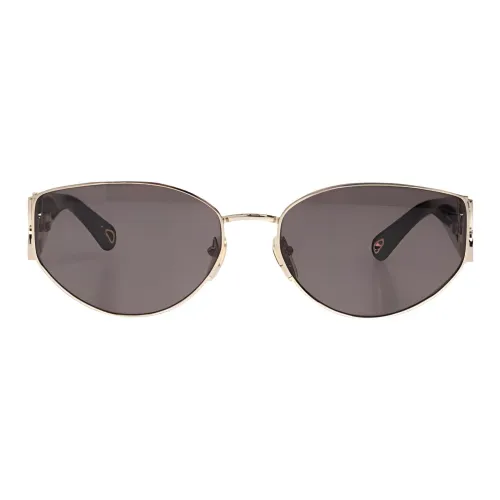 Chloe Металл OVAL SUNGLASSES Унисекс Золотой