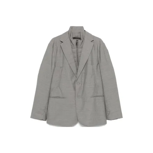 EMPORIO ARMANI SS24 Бизнес-костюм Пальто Мужской Светло-серый