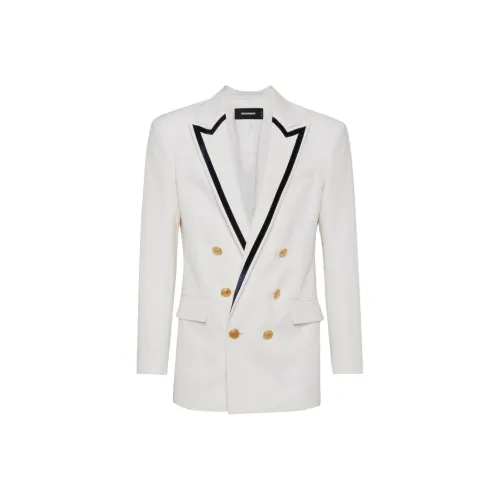 DSQUARED 2 SS24 Бизнес Костюм Пальто Мужской Белый