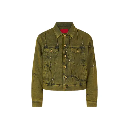 KUSIKOHC Denim Jacket Unisex Worn Green