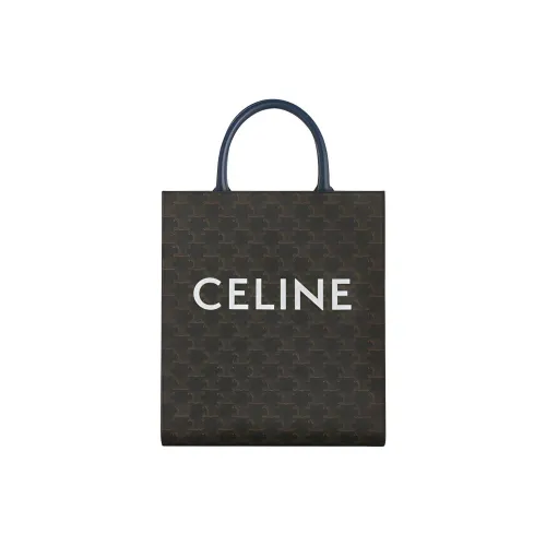 CELINE Cabas Холст с кожей Аккордеонная сумка Тоут Сумка Сумка для покупок Сумка Маленькая Унисекс Черная