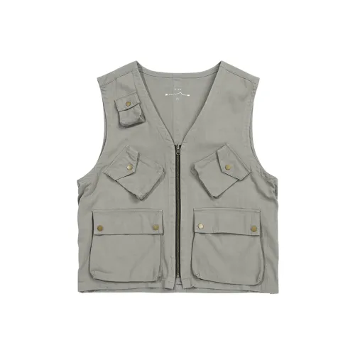 SET FUNS Весенний и Осенний Outdoor Стиль Жилет Логотип Бренда Унисекс Серый