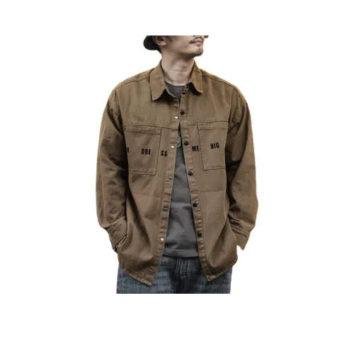 GELANLU Осенняя рубашка свободный крой унисекс