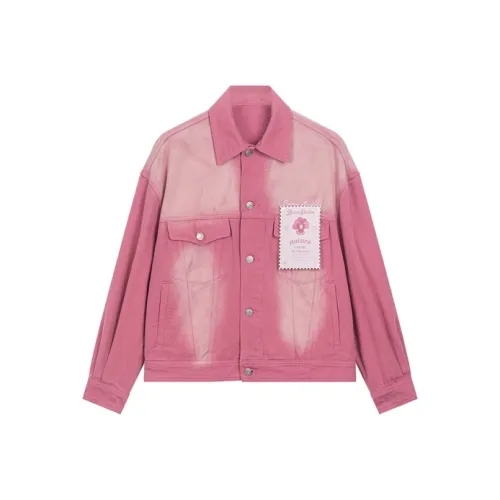 Bosieagender Промытый деним Розовый Унисекс Джинсовые куртки