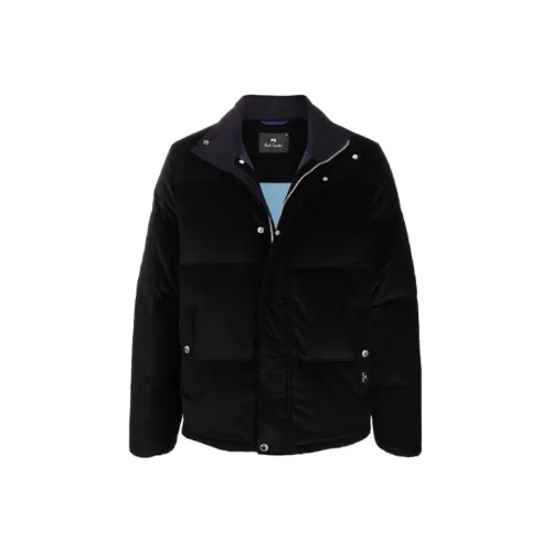 PS By Paul Smith FW21 Однотонный Воротник-стойка Пуховик Мужской Черный