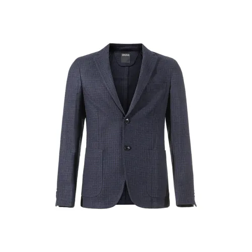 Zegna FW24 Бизнес-костюм Пальто Мужской Темно-синий