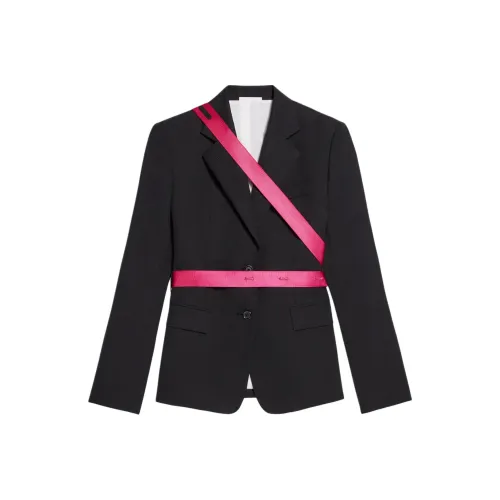 Helmut Lang SS24 Бизнес-костюм мужской черный фуксия