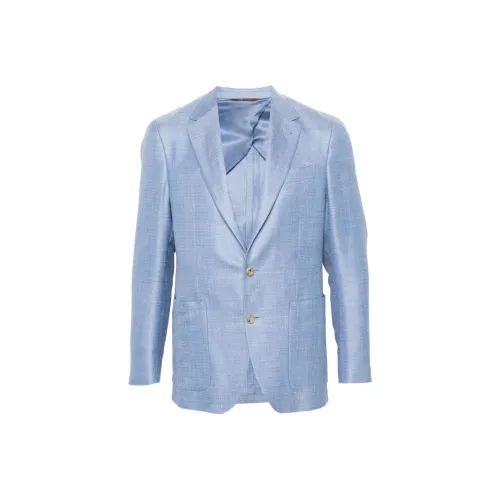 Canali SS24 Бизнес Костюм Пальто Мужское Светло-Синий