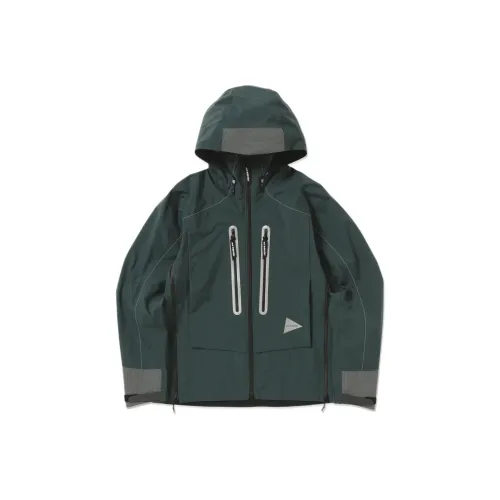 And wander Collaboration Куртки Пальто Унисекс Зеленый