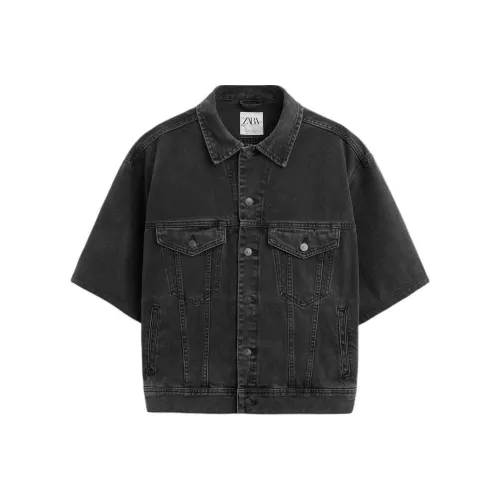 ZARA Черные Мужские Джинсовые Куртки