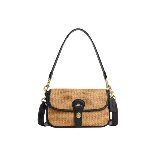 COACH Hadley Солома Сумка на плечо Средняя Женская Хаки