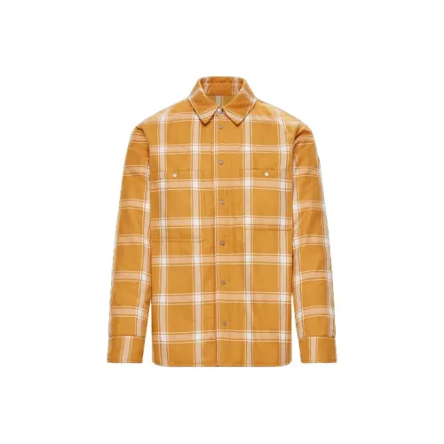 Moncler Отложной воротник Хлопковый пуховик Мужской Желтый