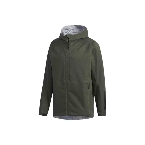 Adidas Водонепроницаемый и Ветрозащитный Ветровка Мужская Темно-зеленая