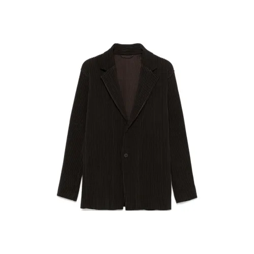 Homme Plissé Issey Miyake FW24 Бизнес Костюм Пальто Мужской Кофе