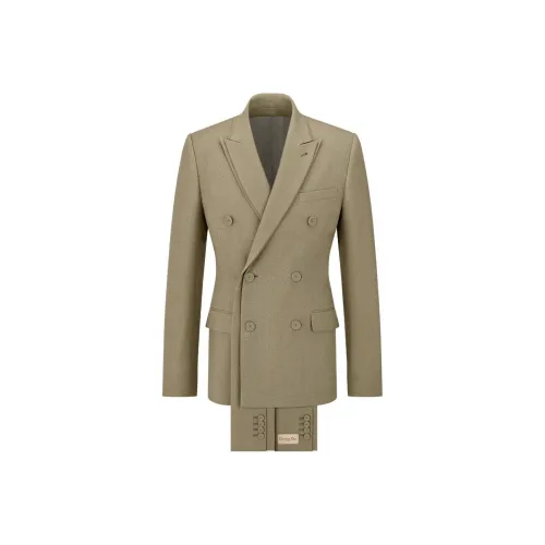 DIOR Бизнес-костюм Пальто Мужской Коричневый Зеленый