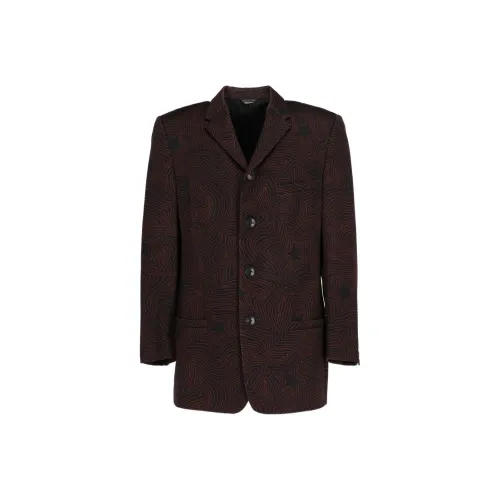 VERSACE FW24 Бизнес-костюм Пальто Мужской Ржаво-красный