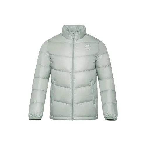 Мужская пуховая куртка водный серый и зеленый
