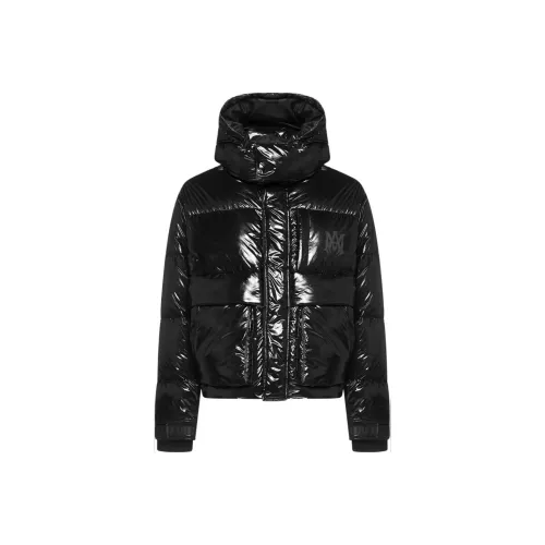 AMIRI SS22 Однотонный С капюшоном Пуховик Мужской Черный