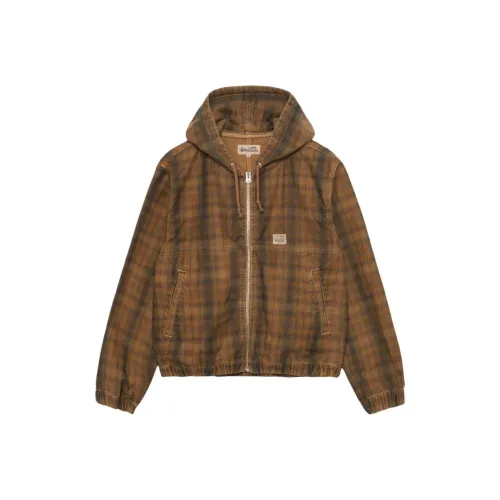 Stussy 2024 Summer Collection SS24 WORK Куртка Без подкладки Клетка Куртки Пальто Унисекс