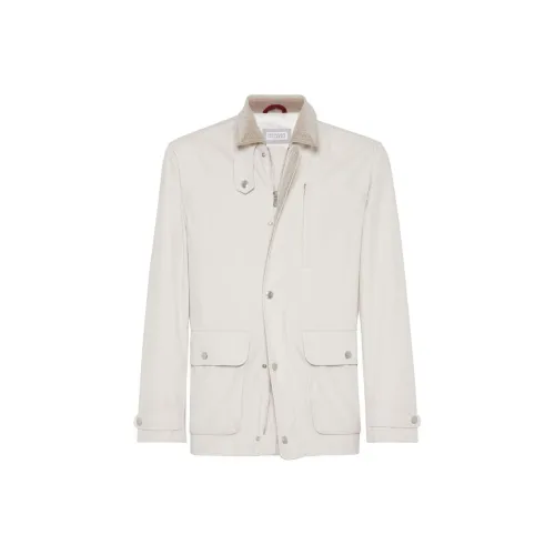 BRUNELLO CUCINELLI SS24 Куртки и Пальто Мужской Белый