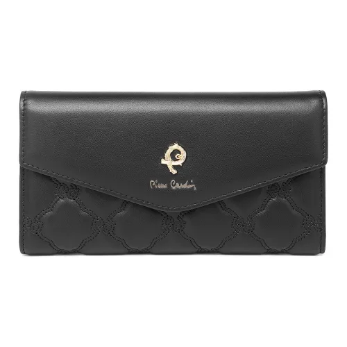 PIERRE CARDIN Кошелек из крупнозернистой текстуры коровьей кожи женский черный хаки бежевый