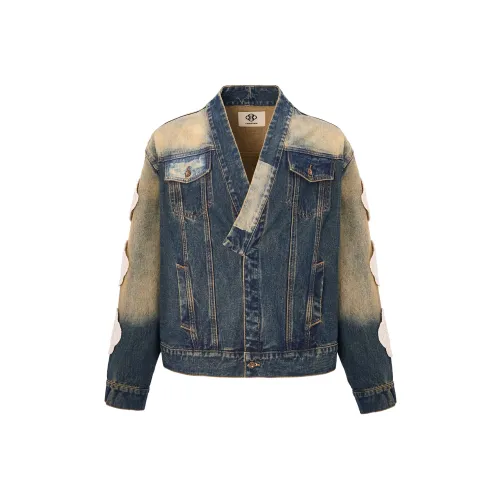 Carpe Diem Denim Jacket Unisex Cyan Floral Design Карпе Дием Деним Куртка Унисекс Циан Цветочный Дизайн