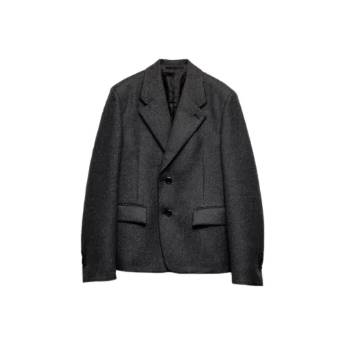 PRADA FW24 Бизнес-костюм Пальто Мужской Сланцево-серый