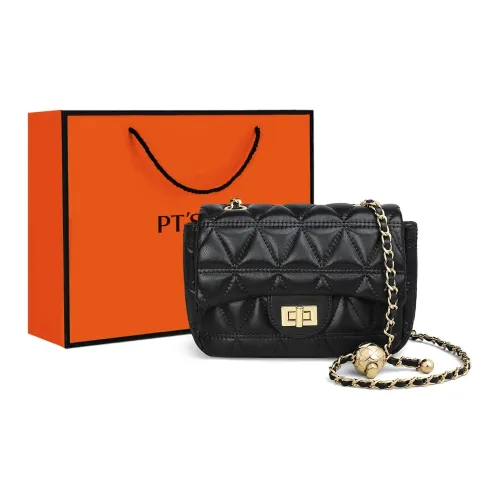 PT'SON Сумка через плечо из коровьей кожи маленькая квадратная сумка стандартная женская черная