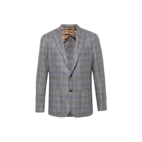 BARBA SS24 Бизнес-костюм Пальто Мужской Синий