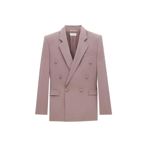 SAINT LAURENT Бизнес-костюм пальто мужской тауповый розовый