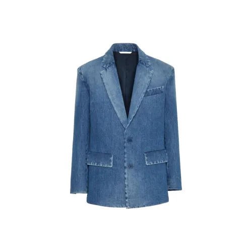 Valentino FW24 Бизнес-костюм Пальто Мужской Синий