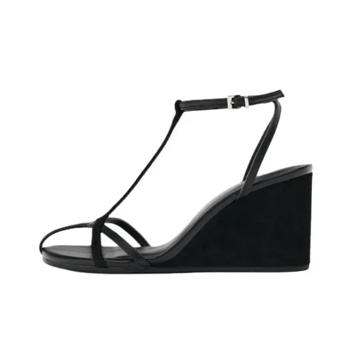 ZARA One Ремень Сандалии 9 см Женские Черные