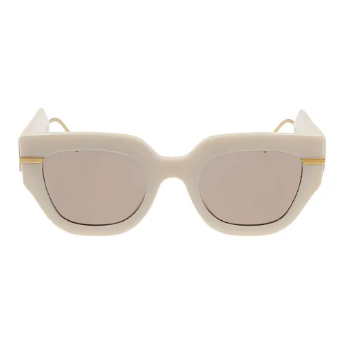 FENDI Пластик Нерегулярная форма Солнцезащитные очки Унисекс Экрю