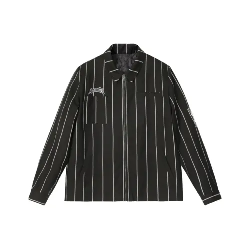 AMONSTER Полосы Отложной воротник Свободный крой Пуховая куртка Унисекс