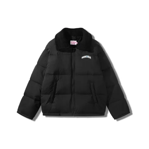 SENCE LA Отложной воротник Свободный крой Длинный рукав Пуховая куртка Унисекс