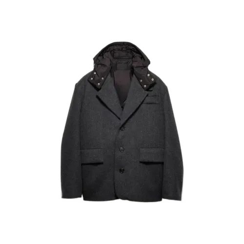 PRADA Куртки и Пальто Мужской Угольный Серый