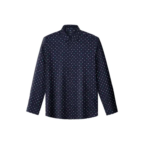 NAUTICA TAILORED Темно-синие цветочные мужские рубашки
