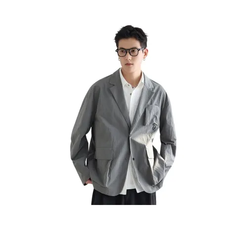 A.B.X Цветовой блок Четыре пуговицы Нет подкладки Повседневный Свободный крой Маленький Бизнес костюм Мужской