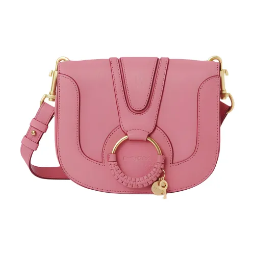 See By Chloe Hana Рельефная кожа Козья Сумка через плечо Сумка на плечо Женская Розовая
