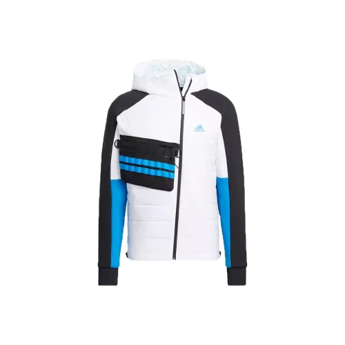 Adidas Пуховик Мужской Синий Белый Черный