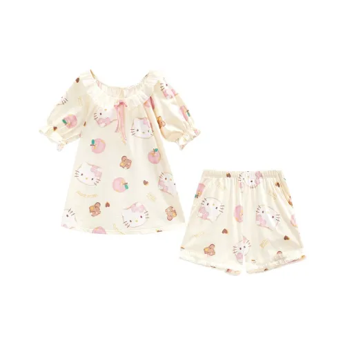 GUKOO x Hello Kitty Sanrio Series Пижамный комплект Женские Сырный Желтый