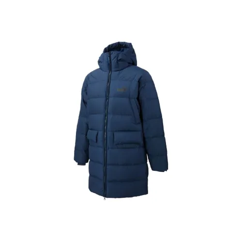 PUMA Однотонный С капюшоном Облегающий Умеренный Стандартное издание Пуховик Мужской Синий