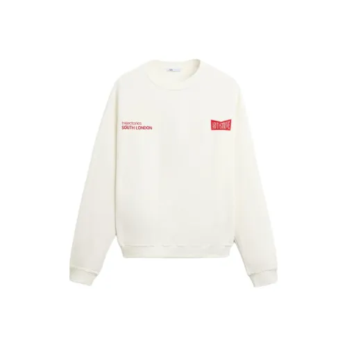 ZARA Морозный Белый Мужские Свитшоты