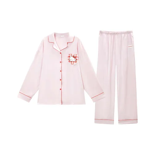 GUKOO x Sanrio Hello Kitty Пижамный комплект Женские Мягкий Розовый