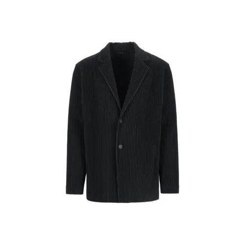 Homme Plissé Issey Miyake Бизнес-костюм Пальто Мужской Черный