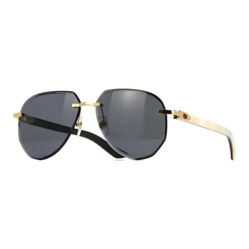 Cartier Металл Нерегулярная форма Солнцезащитные очки Унисекс Золото