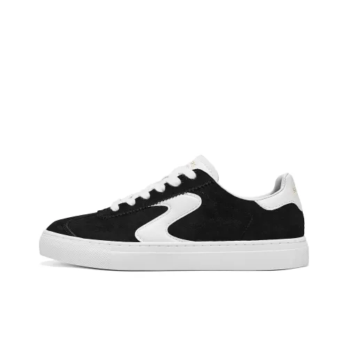 Skechers Court Classics Low Топ Скейтборд Кроссовки Женские Черный Белый